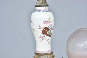 Carcel Oil Lamp XIXth Century On Canton Vase