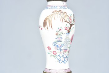 Carcel Oil Lamp XIXth Century On Canton Vase
