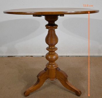 Solid Walnut Pedestal table, Louis Philippe style - 2nd half of the 19th century