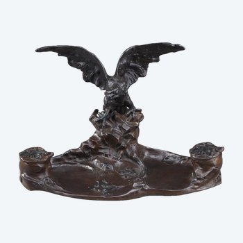 Art Nouveau Bronze Inkwell by Albert Marionnet (1852-1912)