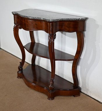 Console en Acajou massif et Marbre Sainte-Anne, époque Napoléon III – Milieu XIXe