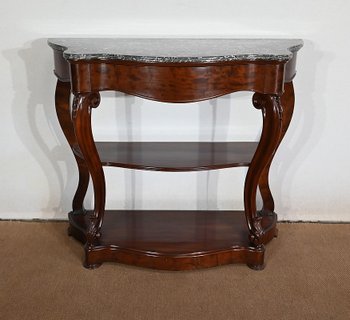 Console en Acajou massif et Marbre Sainte-Anne, époque Napoléon III – Milieu XIXe