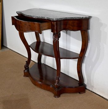 Console en Acajou massif et Marbre Sainte-Anne, époque Napoléon III – Milieu XIXe