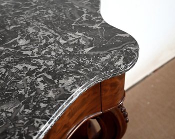 Console en Acajou massif et Marbre Sainte-Anne, époque Napoléon III – Milieu XIXe