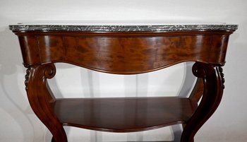 Console en Acajou massif et Marbre Sainte-Anne, époque Napoléon III – Milieu XIXe