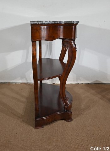 Console en Acajou massif et Marbre Sainte-Anne, époque Napoléon III – Milieu XIXe