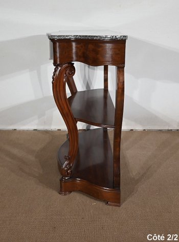 Console en Acajou massif et Marbre Sainte-Anne, époque Napoléon III – Milieu XIXe
