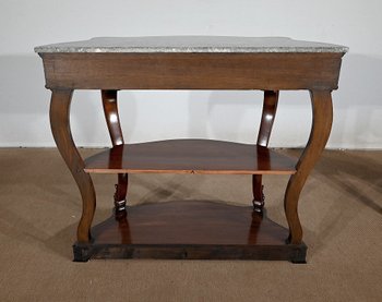 Console en Acajou massif et Marbre Sainte-Anne, époque Napoléon III – Milieu XIXe