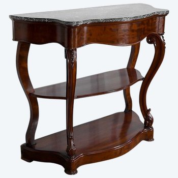 Console en Acajou massif et Marbre Sainte-Anne, époque Napoléon III – Milieu XIXe