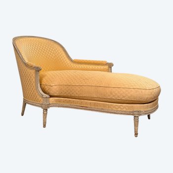 Letto Meridienne De Repis De Style Luigi XVI in legno laccato 1900 circa