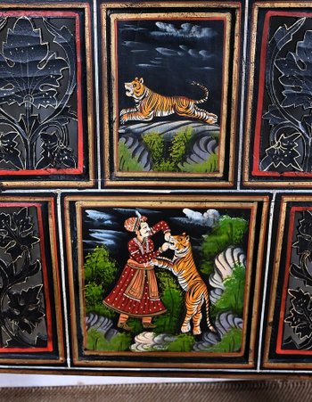 Four Leaf Indian Screen, Rajasthan - Early 20th century
