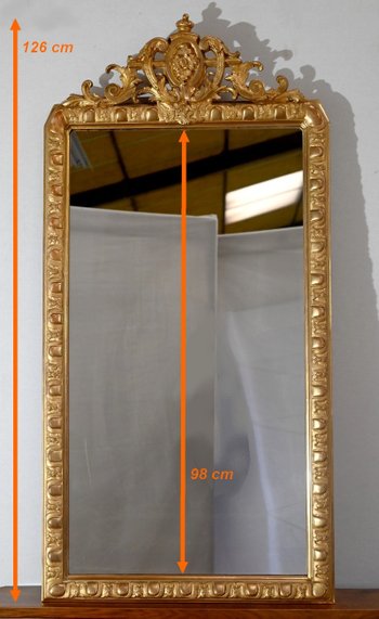 Specchio rettangolare in legno dorato - Fine XIX secolo