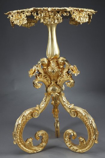 Table Guéridon En Porcelaine De Style Rocaille