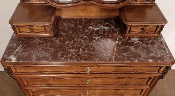 Commode Psyché en Noyer, Maison Guinand-Leglas, style Rocaille – 1900