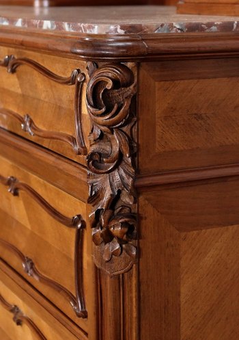 Commode Psyché en Noyer, Maison Guinand-Leglas, style Rocaille – 1900