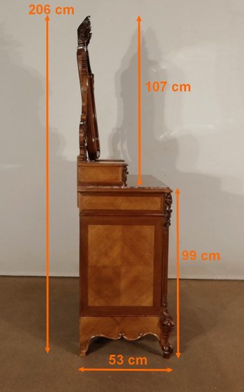 Commode Psyché en Noyer, Maison Guinand-Leglas, style Rocaille – 1900