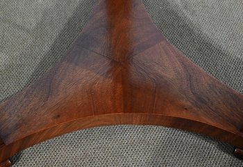 Pedestal table in mahogany burl, Empire style, Return from Egypt - End of XIXth century