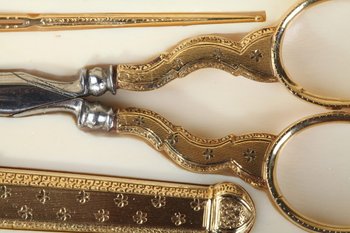 Set da cucito in oro e osso, Maison Aucoc Paris