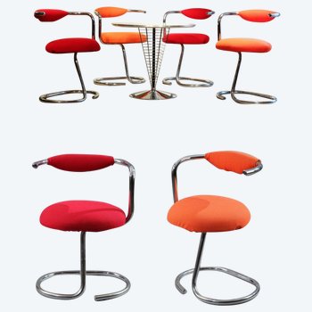 Set of 8 "Cobra" Chairs by Giotto Stoppino