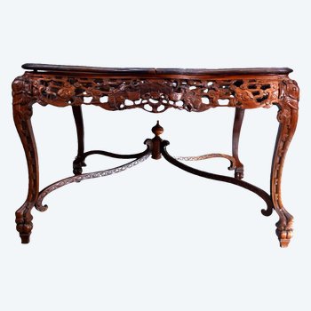 Indochinese Dining Table, Rosewood with Mouse Bat Design