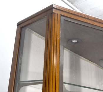 Showcase in mahogany and bronze art deco 3 doors