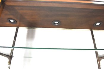 Showcase in mahogany and bronze art deco 3 doors