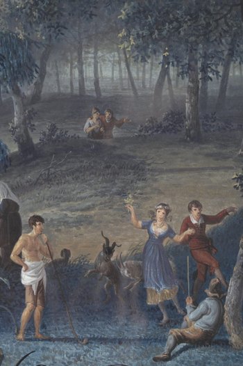Paysage Au Moulin Et Pastorale, Gouaches Sur Papier