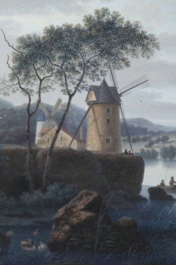 Paysage Au Moulin Et Pastorale, Gouaches Sur Papier