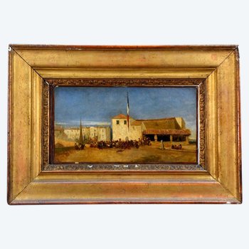 Oil Painting On Canvas Martigues Signed Crapelet XIXth Century