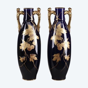 Large Pair Of Vases By Gustave Asch