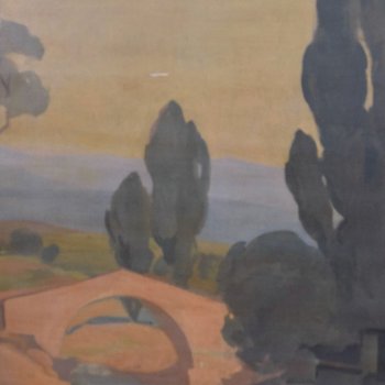 Pair Of Screens Painted Canvas Trompe l'oeil Circa 1900