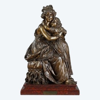 Bronze d'Après l'Autoportrait De Madame Vigée-lebrun Avec Sa Fille, Julie