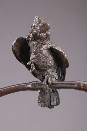 Grande bronzo "L'Oisealer indù" di Auguste de Wever