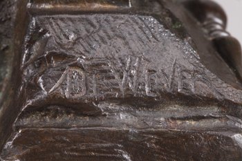 Grande bronzo "L'Oisealer indù" di Auguste de Wever