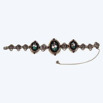 Silber Armband mit Mikro-Mosaik Medaillons Dekor