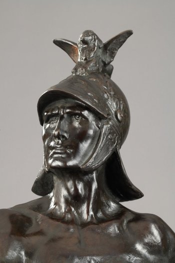 Scultura in bronzo "Il Guerriero" di Auguste de Wever