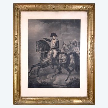 Portrait De Napoléon Bonaparte Gravure Dans Son Cadre d'époque Restauration