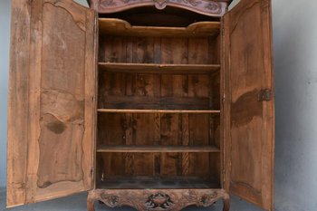             Armoire Nimoise De Mariage Louis XV époque XVIIIème En Noyer à Restaurer             