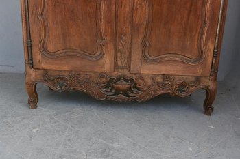             Armoire Nimoise De Mariage Louis XV époque XVIIIème En Noyer à Restaurer             