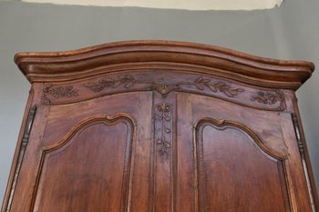             Armoire Nimoise De Mariage Louis XV époque XVIIIème En Noyer à Restaurer             