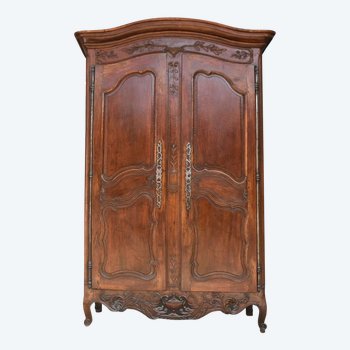             Armoire Nimoise De Mariage Louis XV époque XVIIIème En Noyer à Restaurer             