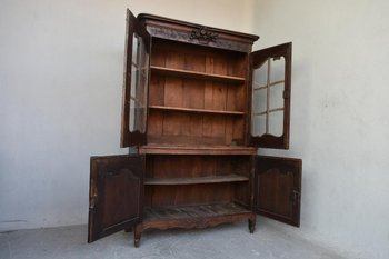             Credenza a due corpi in quercia Normandia 18° secolo