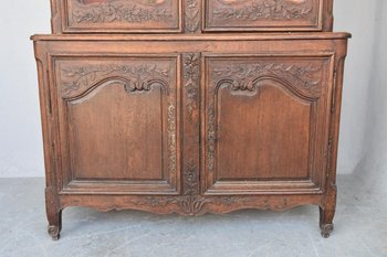             Credenza a due corpi in quercia Normandia 18° secolo
