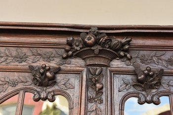             Credenza a due corpi in quercia Normandia 18° secolo
