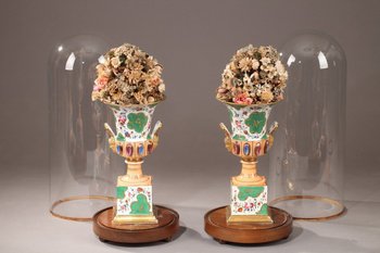 Medici Vases In Porcelain Of The Louis-Philippe Period