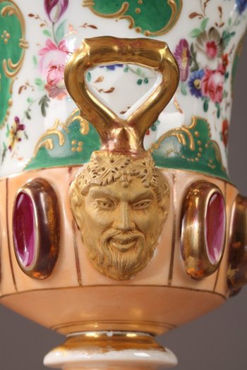Medici Vases In Porcelain Of The Louis-Philippe Period