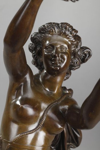 Bronzo "Donna con colombe" di Charles-Alphonse Gumery