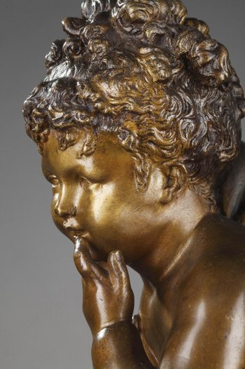 Scultura in bronzo "psiche" di Paul Duboy (1830-1887)
