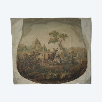 Carton of Aubusson tapestry fable