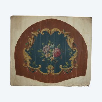 Aubusson tapestry cardboard flowered medallion